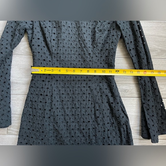 Anthro/ Avec Les Filles| Black Eyelet Dress with Bell Sleeves, Size XS••• - Picture 13 of 15